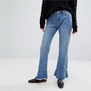 Vero Moda Ruffle Ankle  Blue Jeans